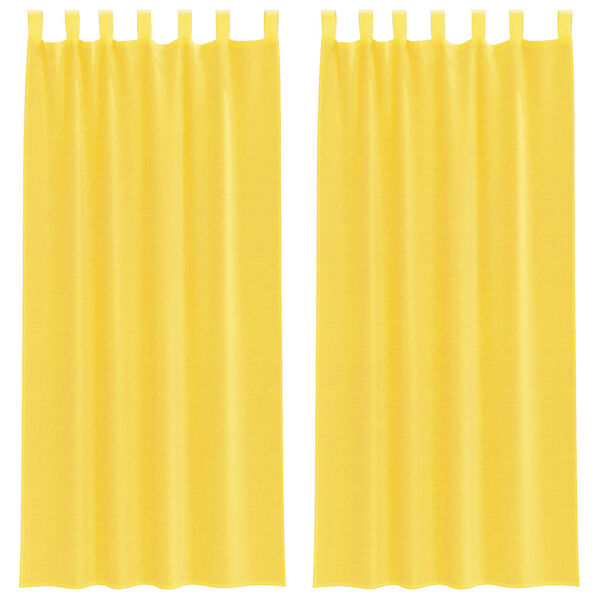vidaXL Rideaux en voile avec boucles 2 pcs jaune 140x245 cm
