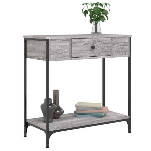 vidaXL Table console sonoma gris 75x34,5x75 cm bois d'ing&eacute;nierie