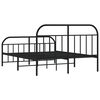 vidaXL Cadre de lit m&eacute;tal sans matelas avec pied de lit noir 140x190cm