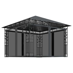 vidaXL Tonnelle avec moustiquaire et lumi&egrave;res LED 3x3x2,73m Anthracite