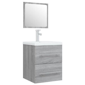 vidaXL Meuble lavabo avec bassin int&eacute;gr&eacute; Sonoma gris Bois d'ing&eacute;nierie