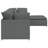vidaXL Canapé modulaire et repose-pieds et coussins tissu gris foncé