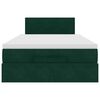 vidaXL Lit ottoman avec matelas et LED vert fonc&eacute; 90x200cm velours