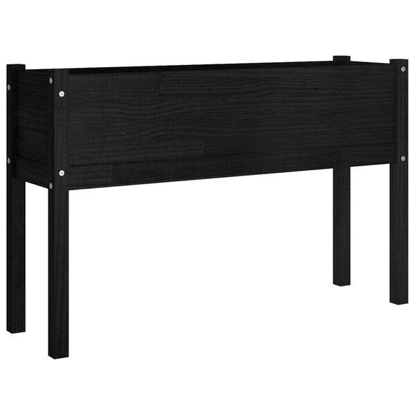 vidaXL Jardinières d'extérieur 2 pcs Noir 110x31x70 cm Bois de pin