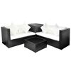 vidaXL Salon de jardin 4 pcs avec coussins R&eacute;sine tress&eacute;e Noir