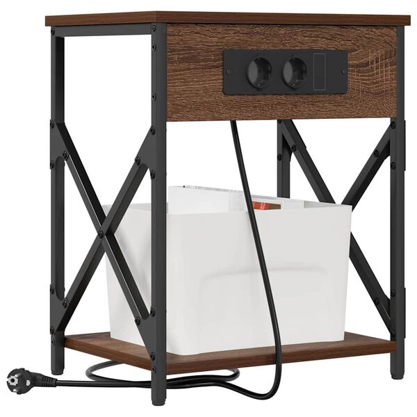 vidaXL Cabinet de chevet Ch&ecirc;ne brun 41 x 31 x 51 cm Bois d'ing&eacute;nierie