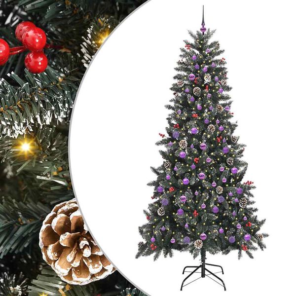 vidaXL Sapin de No&euml;l artificiel Vert 240 cm PVC, plastique et acier
