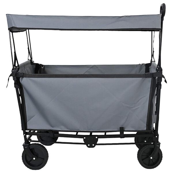 vidaXL Chariot &agrave; Main Pliable Gris 105 x 56,5 x 116 cm Tissu Oxford