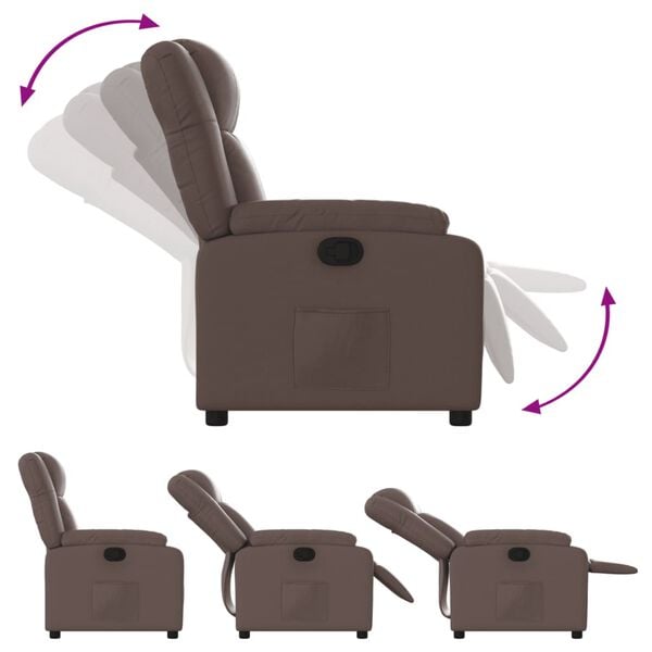 vidaXL Fauteuil inclinable Marron Similicuir