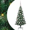 vidaXL Sapin de No&euml;l artificiel pr&eacute;-&eacute;clair&eacute; Vert 120 cm PVC et m&eacute;tal