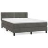 vidaXL Sommier &agrave; lattes de lit et matelas Gris fonc&eacute; 140x200cm Velours