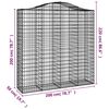 vidaXL Paniers à gabions arqués 2 pcs 200x50x200/220 cm Fer galvanisé