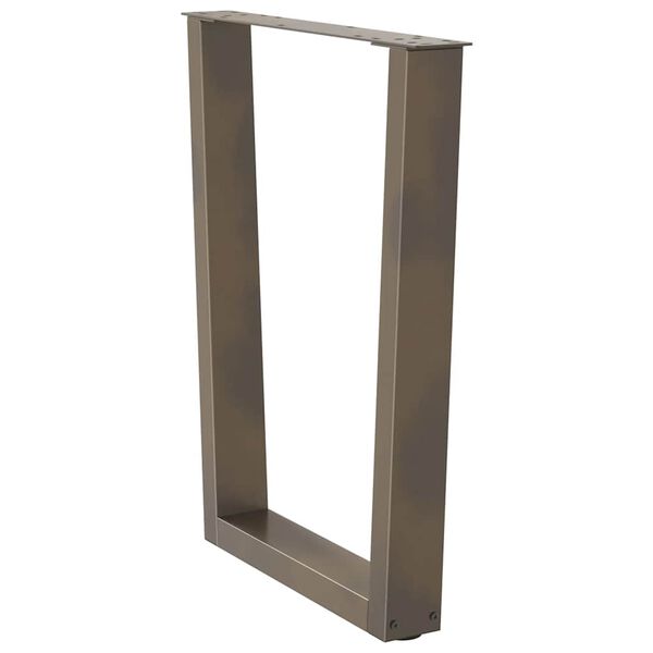 vidaXL Pieds de table &agrave; manger en forme de V 3 pi&egrave;ces Acier naturel 70 x (72-73,3) cm