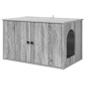 vidaXL Maison pour chat Gris Sonoma 85 x 55 x 50 cm Bois d'ing&eacute;nierie
