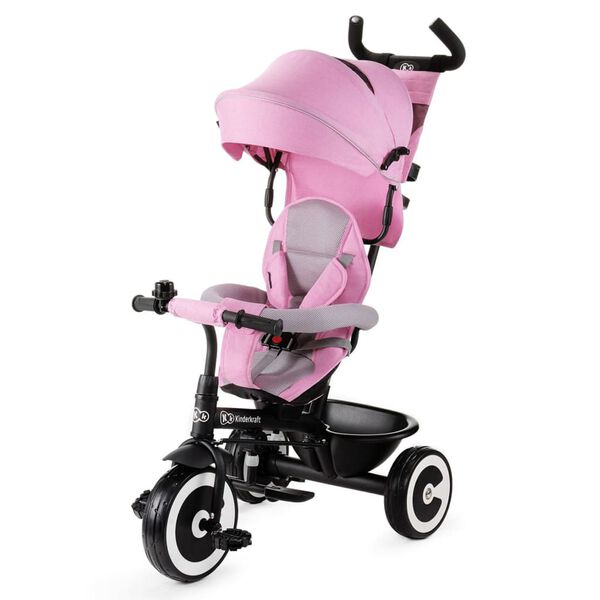 ASTON Tricycle &eacute;volutif de 9 mois &agrave; 5 ans canne de guidage Rose