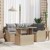 vidaXL Ensemble de canap&eacute; de jardin 5 pcs Beige Poly Rattan