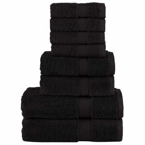 vidaXL Ensemble de serviettes de qualit&eacute; sup&eacute;rieure SOLUND 8 pcs noir