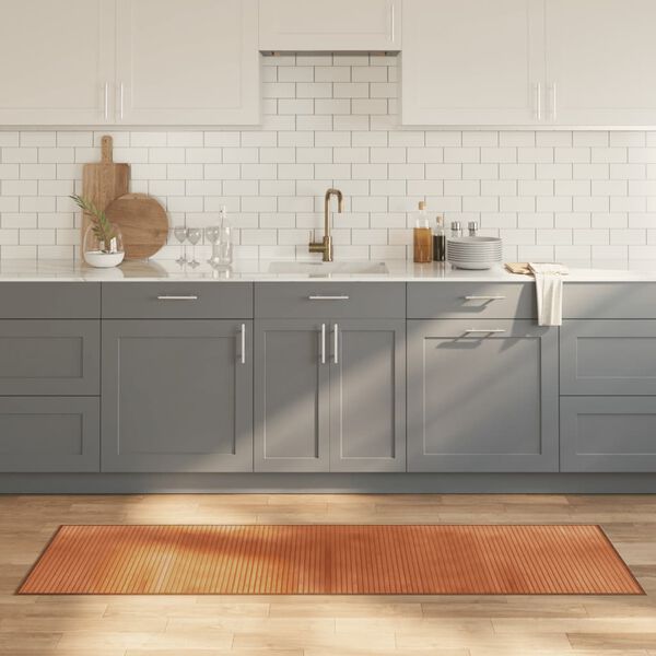 vidaXL Tapis rectangulaire marron 60x200 cm bambou