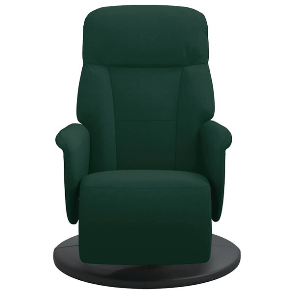 vidaXL Fauteuil inclinable avec repose-pied vert fonc&eacute; velours