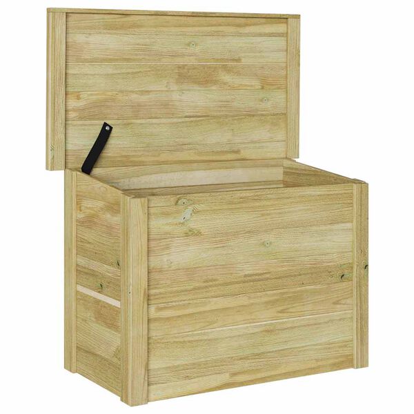 vidaXL Bo&icirc;te de rangement Naturel 80 x 44,5 x 57,5 cm Pin&egrave;de impr&eacute;gn&eacute;e