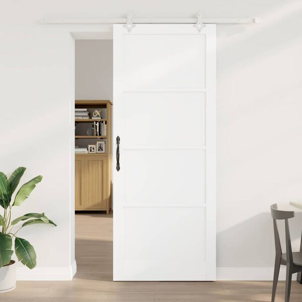 vidaXL Porte coulissante Blanc 93 x 232 cm Pin massif