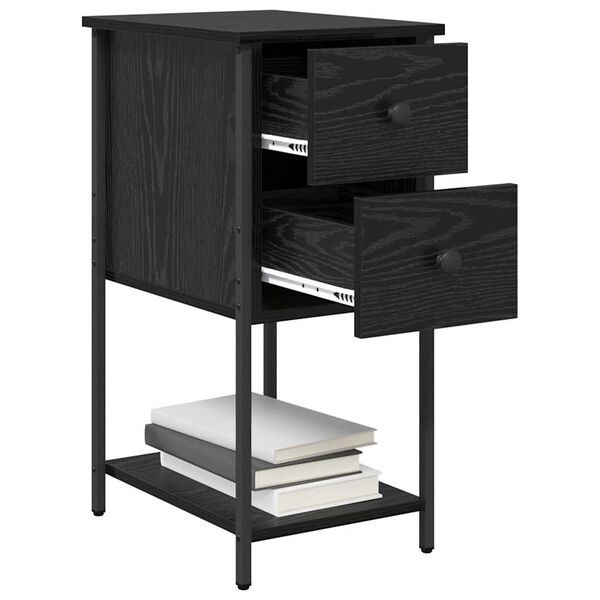vidaXL Cabinet de chevet Ch&ecirc;ne noir 32 x 42 x 70 cm Bois d'ing&eacute;nierie