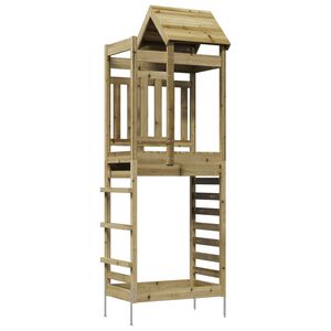 vidaXL Tour de jeu Marron 52,5 x 85 x 238 cm Bois solide impr&eacute;gn&eacute;