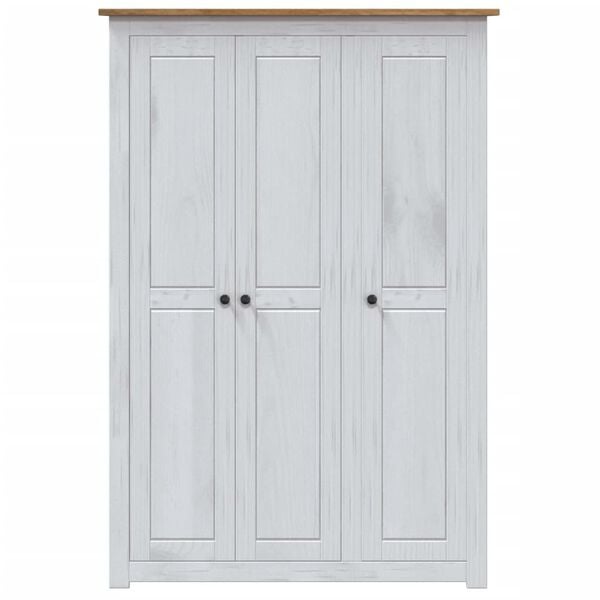 vidaXL Garde-robe 3 portes Blanc 118x50x171,5cm Pin Assortiment Panama