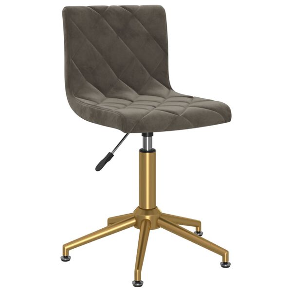 vidaXL Chaise pivotante de salle &agrave; manger Gris fonc&eacute; Velours