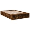 vidaXL Cadre de lit sans matelas ch&ecirc;ne fum&eacute; 135x190 cm