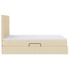 vidaXL Lit avec rangement et matelas Cr&egrave;me 140 x 190 cm Polyester