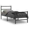 vidaXL Cadre de lit m&eacute;tal sans matelas avec pied de lit noir 75x190 cm