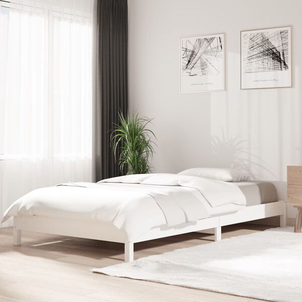 vidaXL Lit empilable sans matelas blanc 80x200 cm bois de pin massif