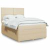 vidaXL Sommier &agrave; lattes de lit avec matelas Cr&egrave;me 160x200 cm Tissu