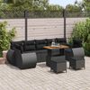 vidaXL Ensemble de canap&eacute; de jardin avec coussin 10 pcs Noir