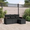 vidaXL Salon de jardin 4 pcs avec coussins noir r&eacute;sine tress&eacute;e