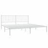 vidaXL Cadre de lit m&eacute;tal sans matelas et t&ecirc;te de lit blanc 200x200 cm