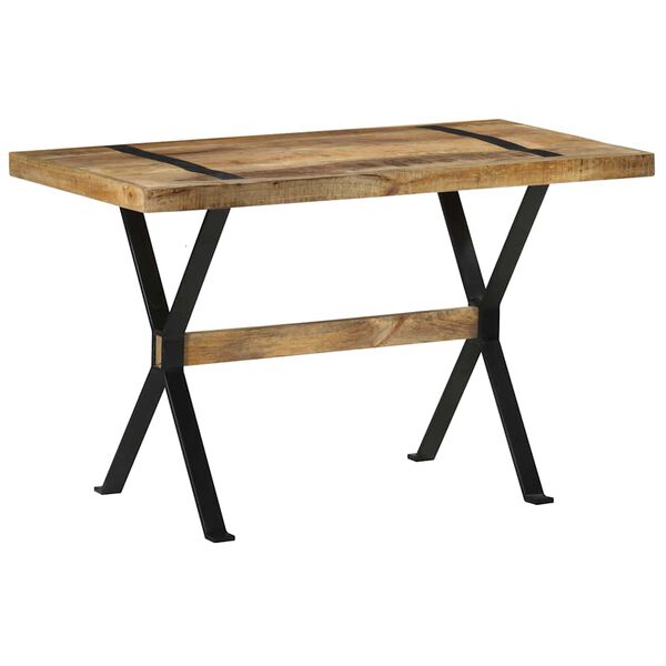 vidaXL Table &agrave; manger 120x60x76 cm bois de manguier brut