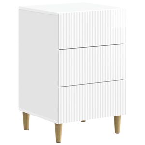 vidaXL Cabinet de chevet avec tiroir Blanc brillant 43 x 41 x 66,5 cm
