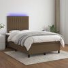 vidaXL Sommier &agrave; lattes de lit matelas et LED marron fonc&eacute; 120x190 cm