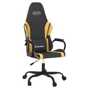 vidaXL Chaise de jeu de massage Noir et dor&eacute; Similicuir