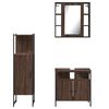 vidaXL Ensemble d'armoires de salle de bain 3 pcs ch&ecirc;ne marron