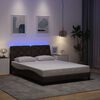 vidaXL Cadre de lit avec LED sans matelas marron fonc&eacute; 140x200cm tissu