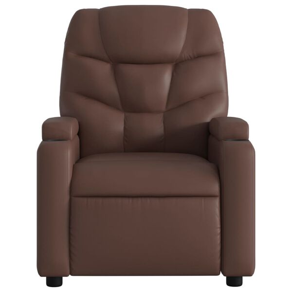 vidaXL Fauteuil de massage inclinable Marron Similicuir