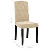 vidaXL Chaises &agrave; manger lot de 6 cr&egrave;me velours