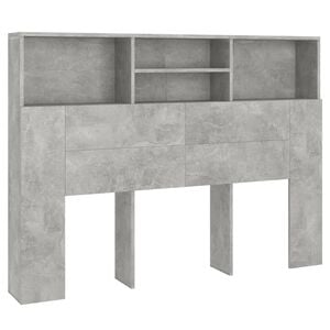 vidaXL Armoire de t&ecirc;te de lit Gris b&eacute;ton 140x19x103,5 cm