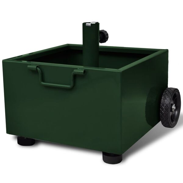 vidaXL Pot de plantes et support de parasol d'ext&eacute;rieur 2-en-1 Vert
