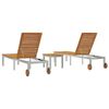 vidaXL Chaises longues 2pcs avec table 3 pcs Marron Acacia massif