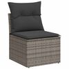 vidaXL Salon de jardin 5 pcs avec coussins gris r&eacute;sine tress&eacute;e