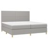 vidaXL Sommier &agrave; lattes de lit avec matelas Gris clair 200x200cm Tissu